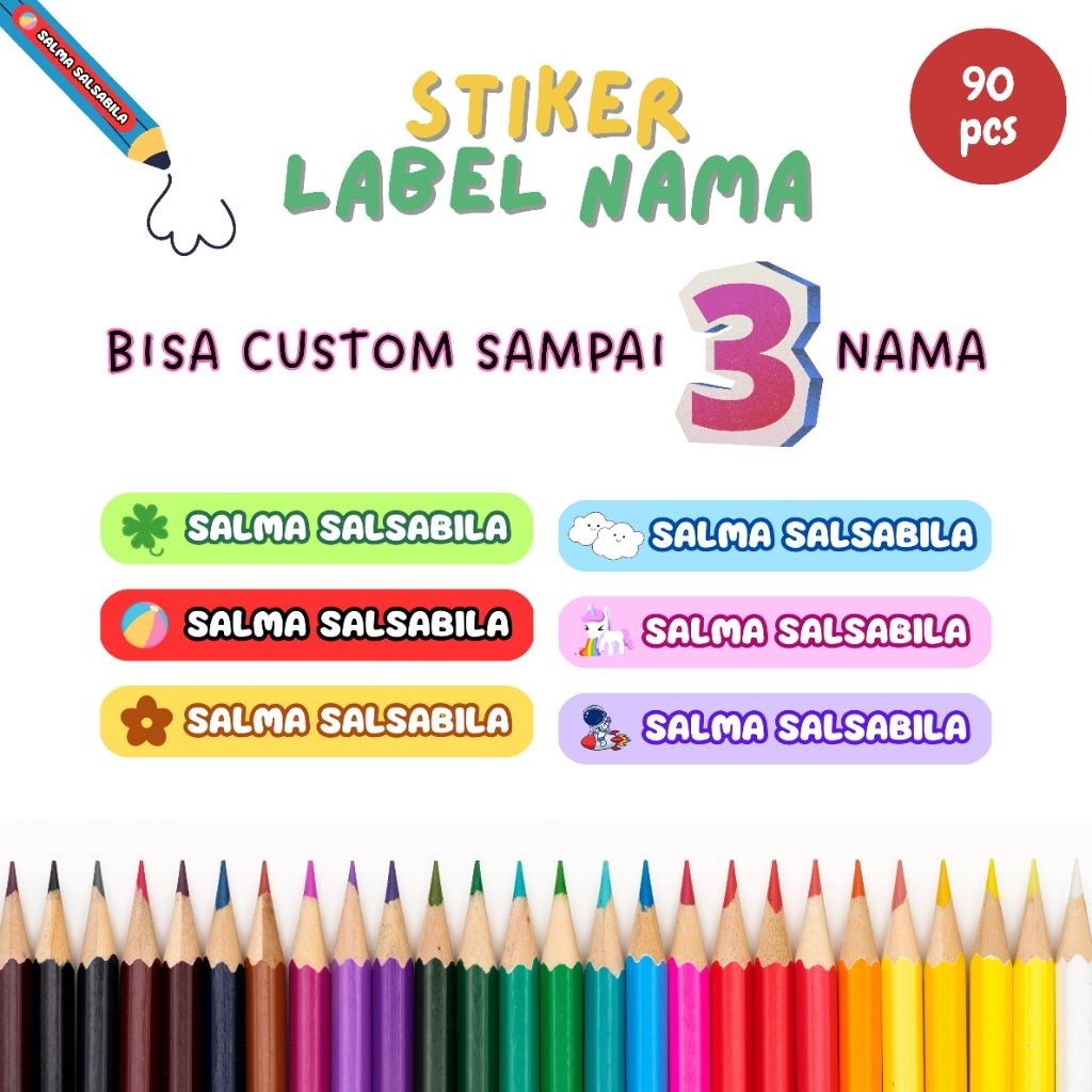 

STIKER NAMA PENSIL VINYL ANTI AIR