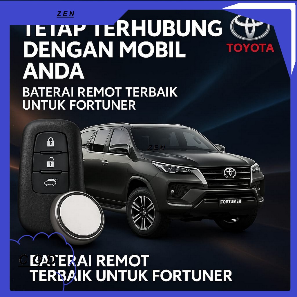 Baterai Remote Mobil FORTUNER VRZ TRD ORIGINAL 3 Volt Battery Remote TOYOTA FORTUNER VRZ ASLI BATRE