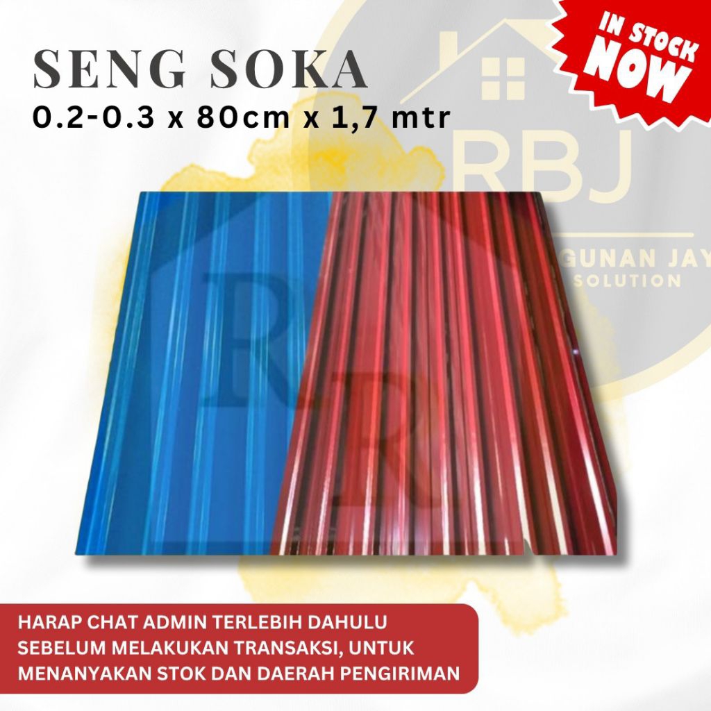 ATAP/GENTENG/SENG SOKA WARNA BIRU DAN MERAH