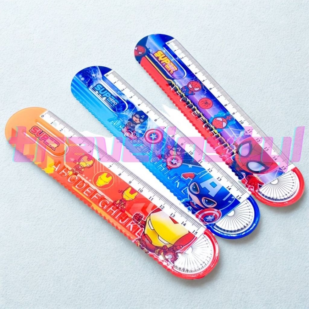 

Penggaris Kuromi Melody Cinnamoroll Spiderman Ironman 15 cm - Penggaris Karakter Plastik Tebal 15 cm