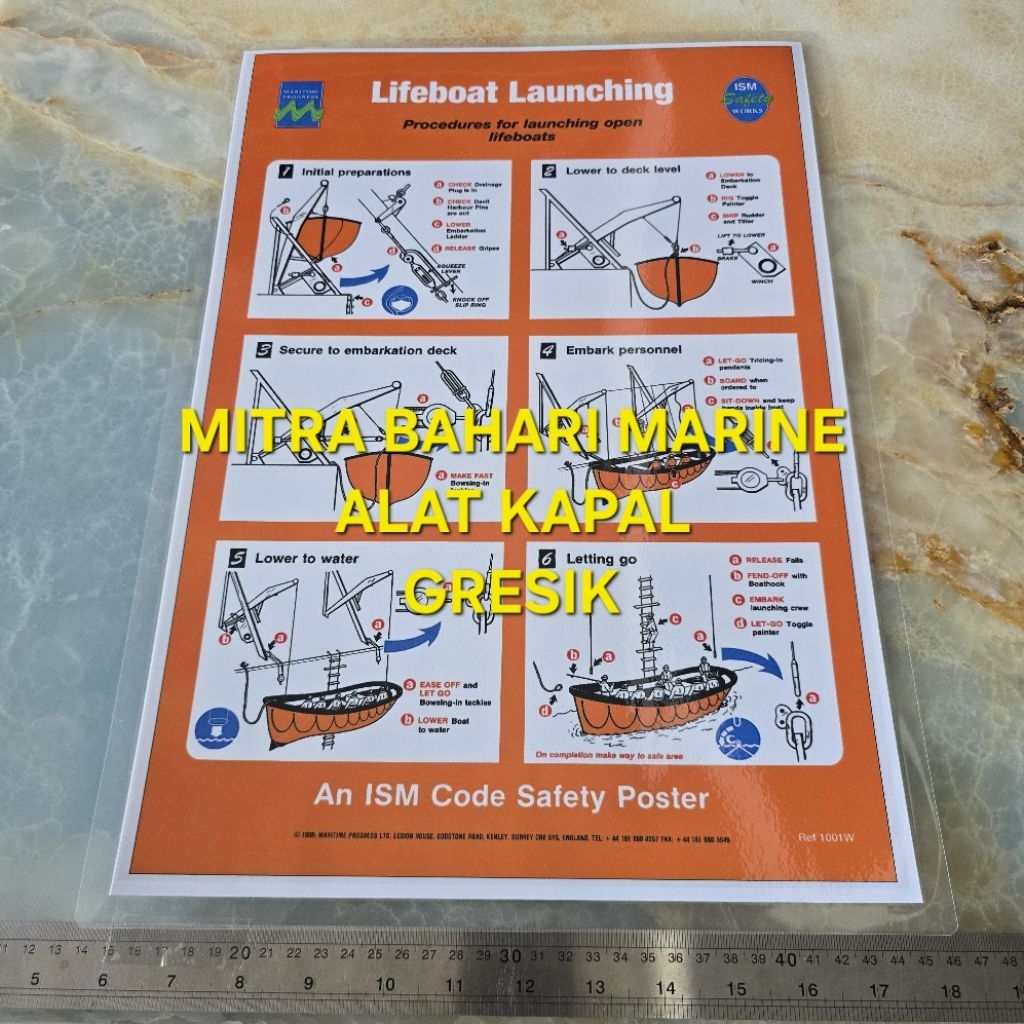 

Poster IMO Symbol IMPA 331501 Lifeboat Launching Ukuran 480x330mm / A3+