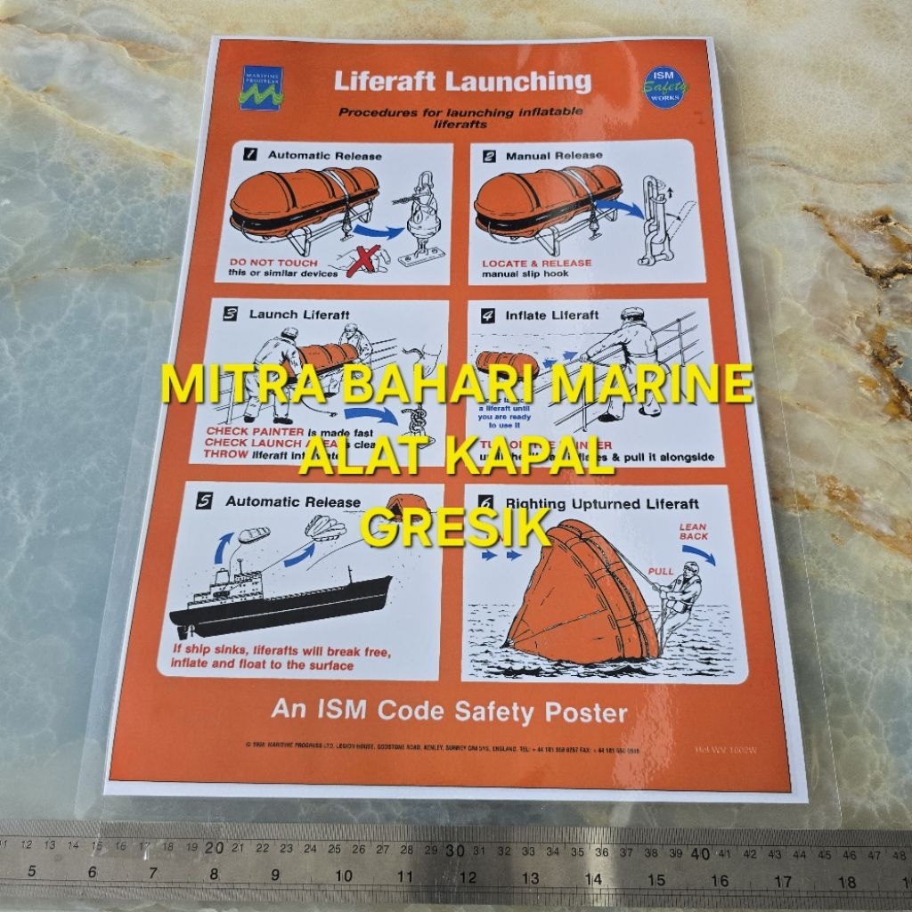 

Poster IMO Symbol IMPA 331502 Liferaft Launching Ukuran 480x330mm / A3+
