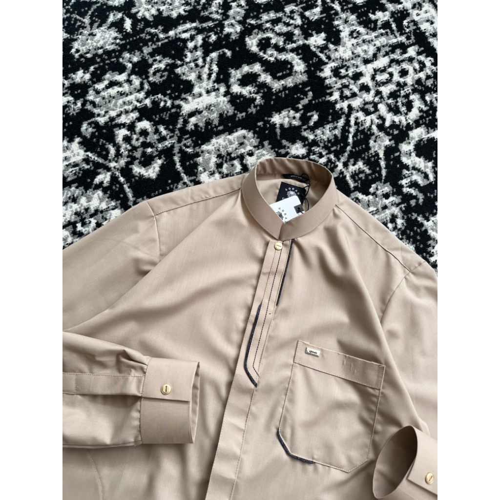 Baju koko ABBAH MOSLEM EMMIR SERIES Kemeja Koko Pria Casual Lengan Manset