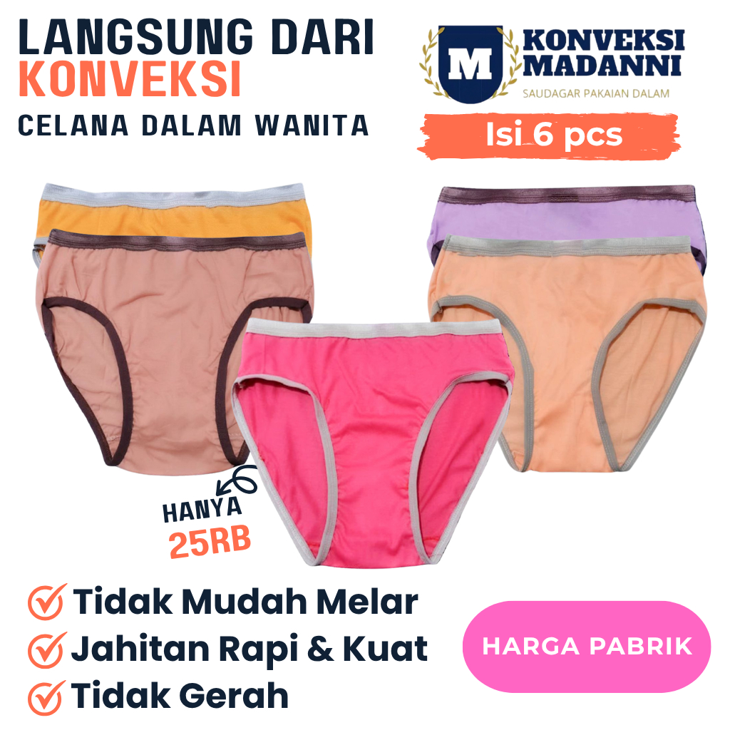 ISI 6 PCS CELANA DALAM WANITA MURAH LANGSUNG DARI KONVEKSI