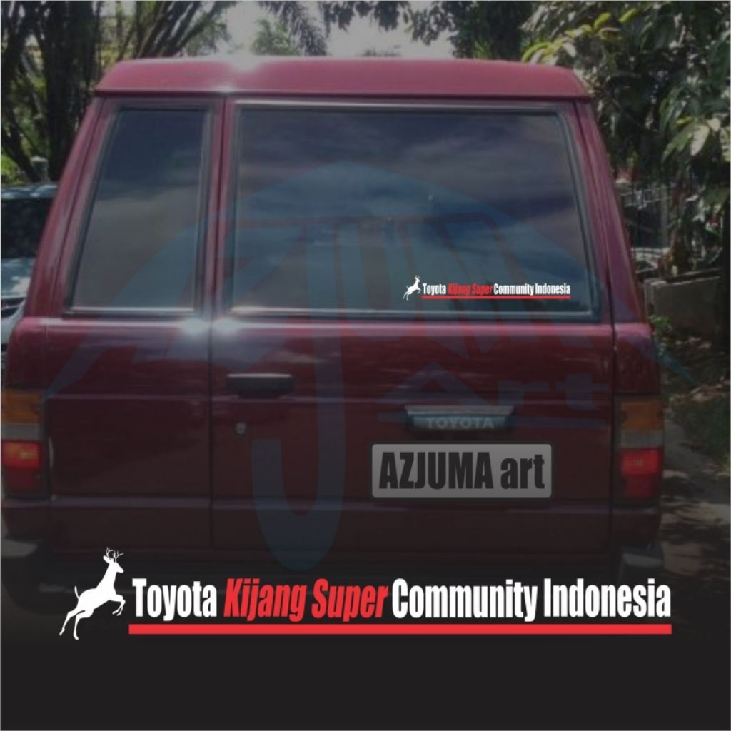 Sticker Cuttinf TOYOTA KIJANG SUPER COMMUNITY INDONESIA UNTUK KACA MOBIL BELAKANG