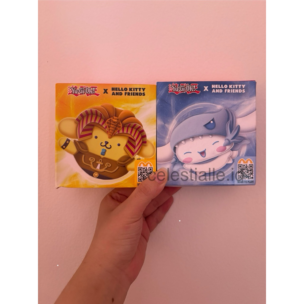 mc donalds x yugioh sanrio friend happy meal cinnamoroll pompompurin mcd merch plush keychain blue e
