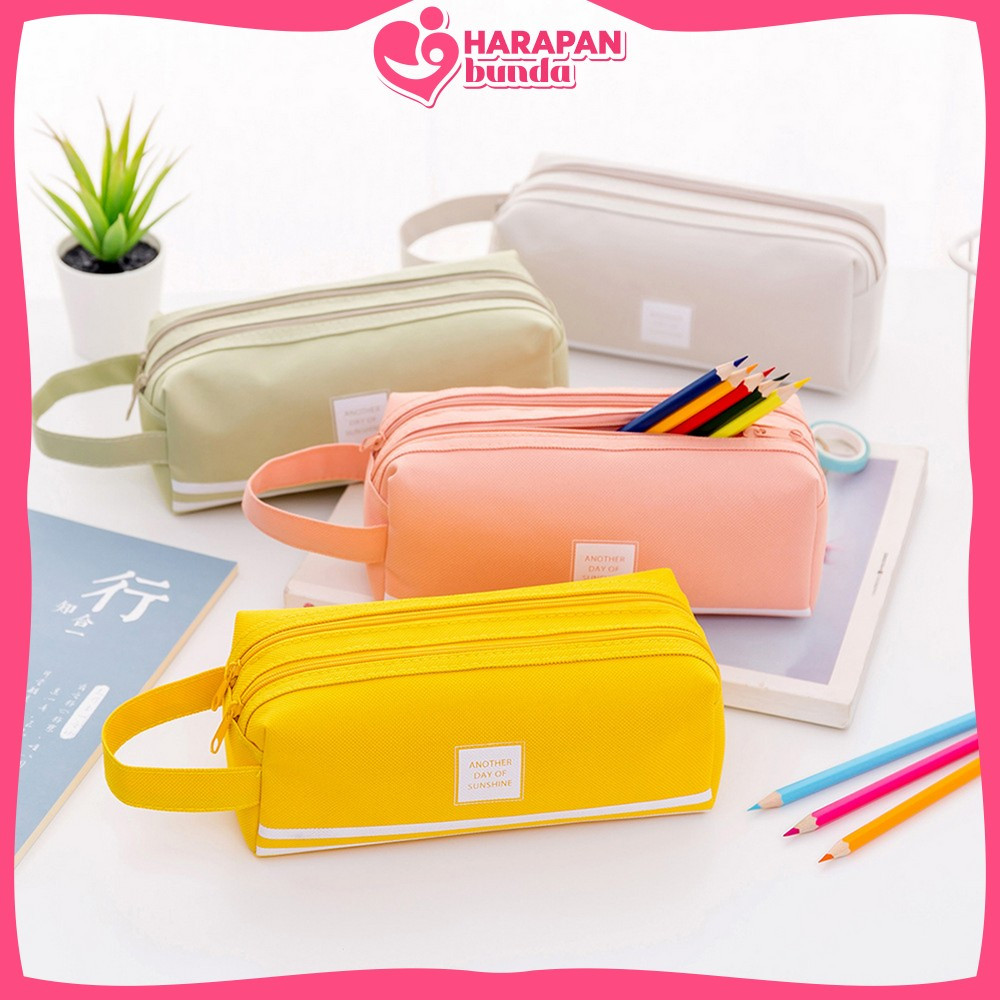 

EC Kotak Pensil Perlengkapan Sekolah 2 Sisi Dompet Pensil Stationery / Tempat Bolpen Pen Make Up Pouch Kosmetik Travel Harapan Bunda A80