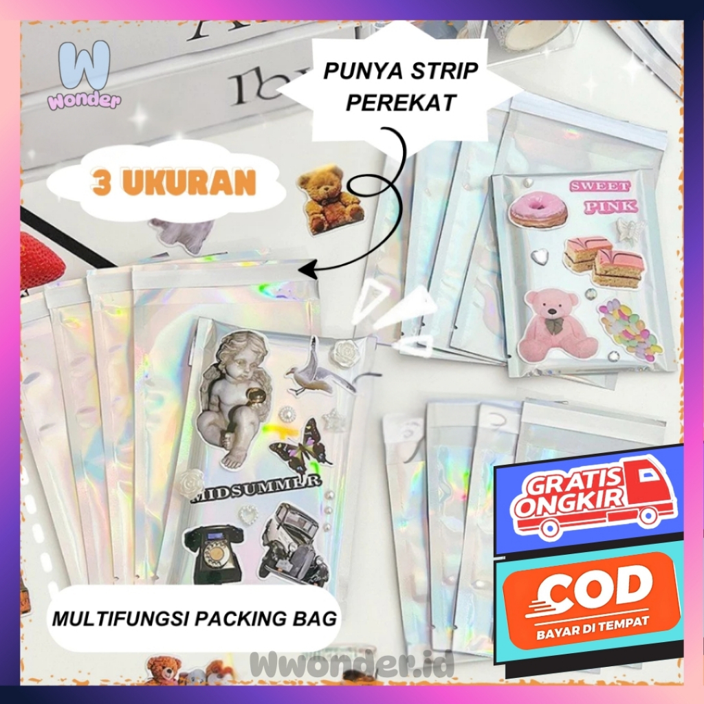 WW Plastik Hologram Zipper Bag  Ziplock bag Inner Sleeve Photocard