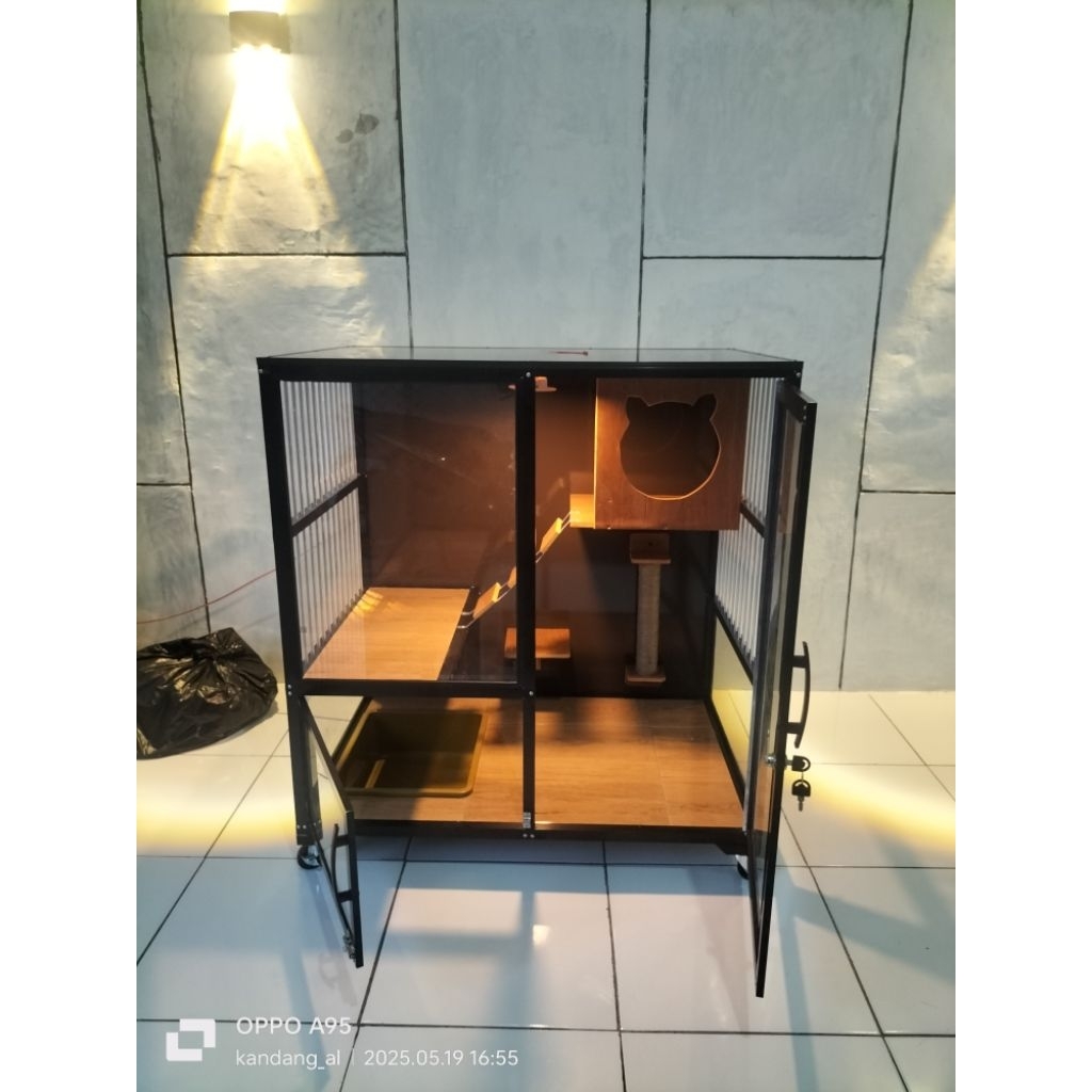 kandang kucing alumunium ukuran PxLxT 90x60x90