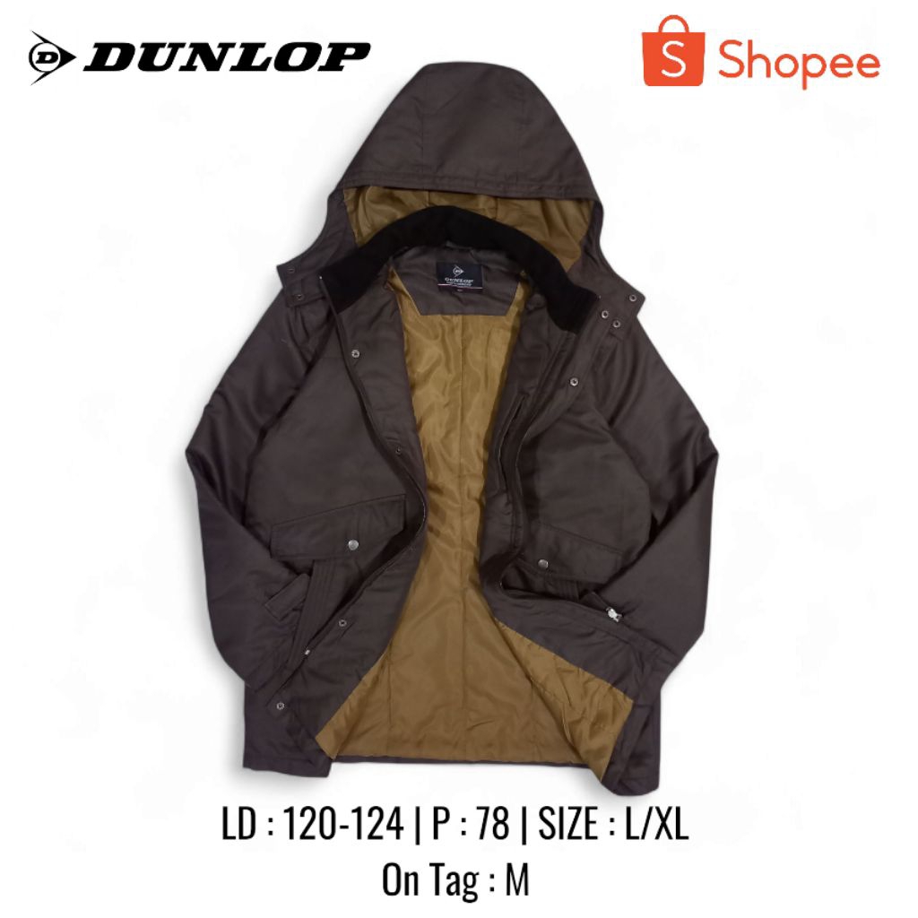 Jaket Dunlop Original Coklat Size M