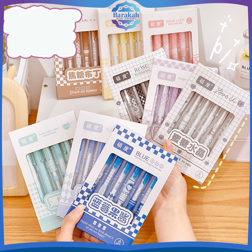 

EC Alat Tulis Pena ST Set 6IN1 Motif Bunga 0.5MM / Retractable Pen Karakter Set / Perlengkapan Anak Sekolah Pulpen Cetek Import Barakah Stationery A69