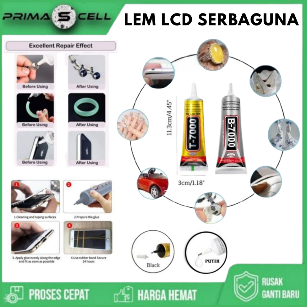 

Lem LCD Touchscreen T-7000 / Lem B7000 Hitam Bening 15ML Lem Layar Serbaguna