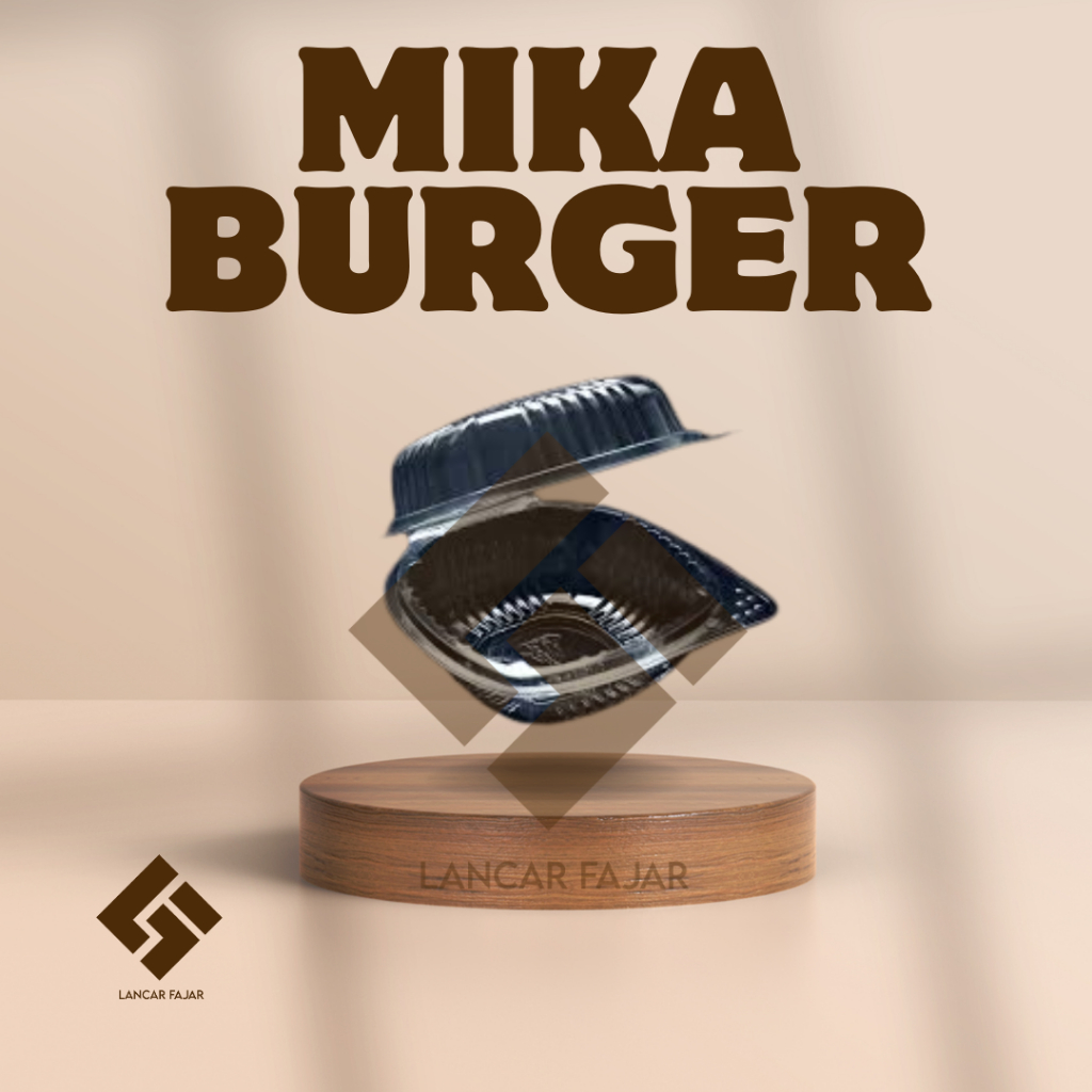 [50 biji] mika burger merk king / mika burger / mika plastik / kotak burger / mika burger isi 50 bij