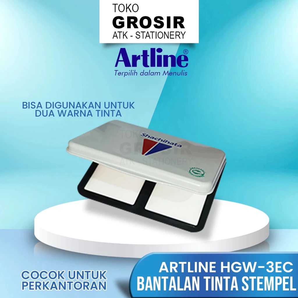 

(LIVE) ARTLINE Stamp Pad Bantalan Tinta Stempel 2 Warna HGW-3EC 2