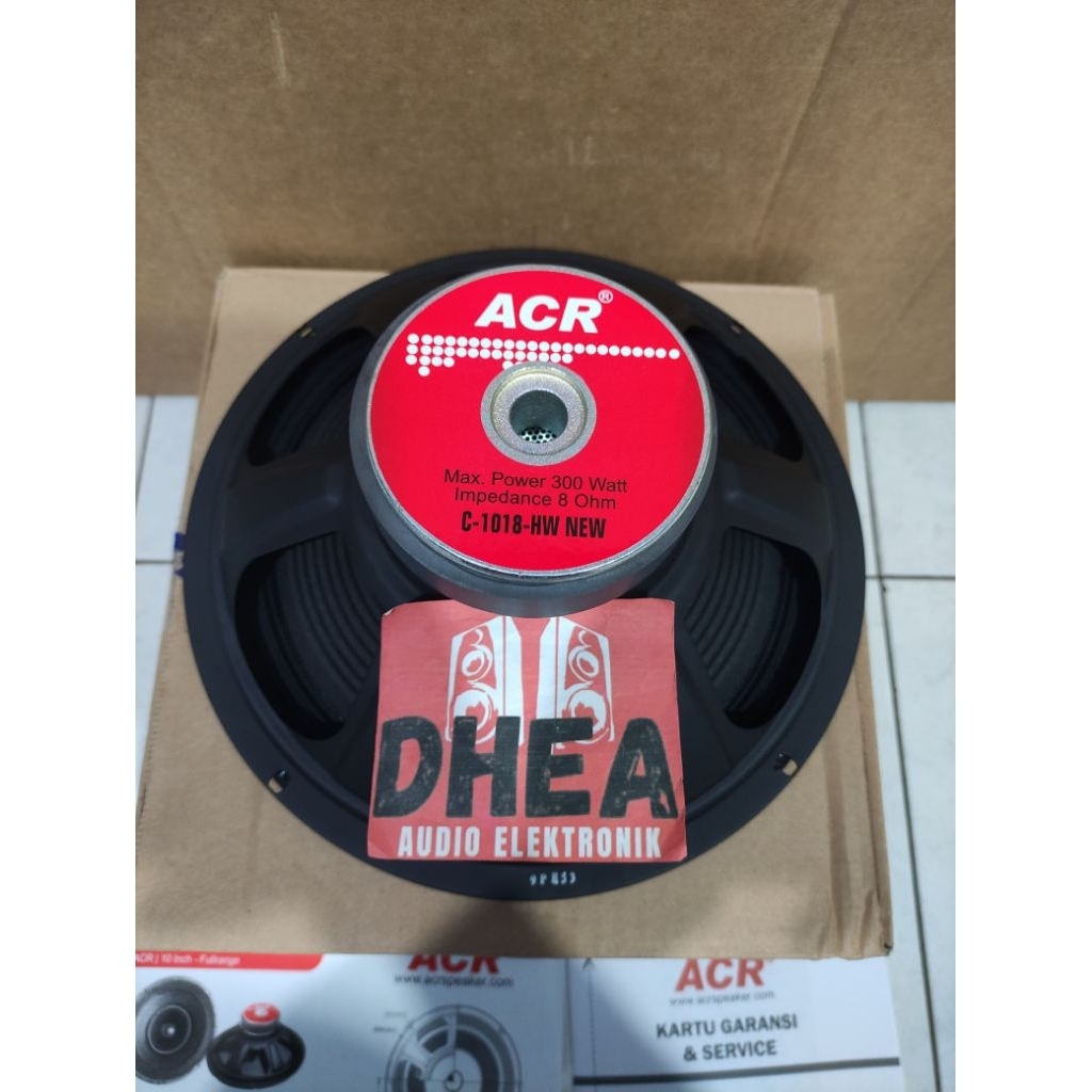 Speaker component ACR C-1018 HW NEW 10 inch Fullrange 10in middle vocal suara detail Original Speake