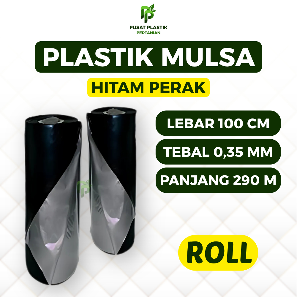 Plastik Mulsa Hitam Perak 1 Roll Lebar 100 Cm Panjang 290 Meter