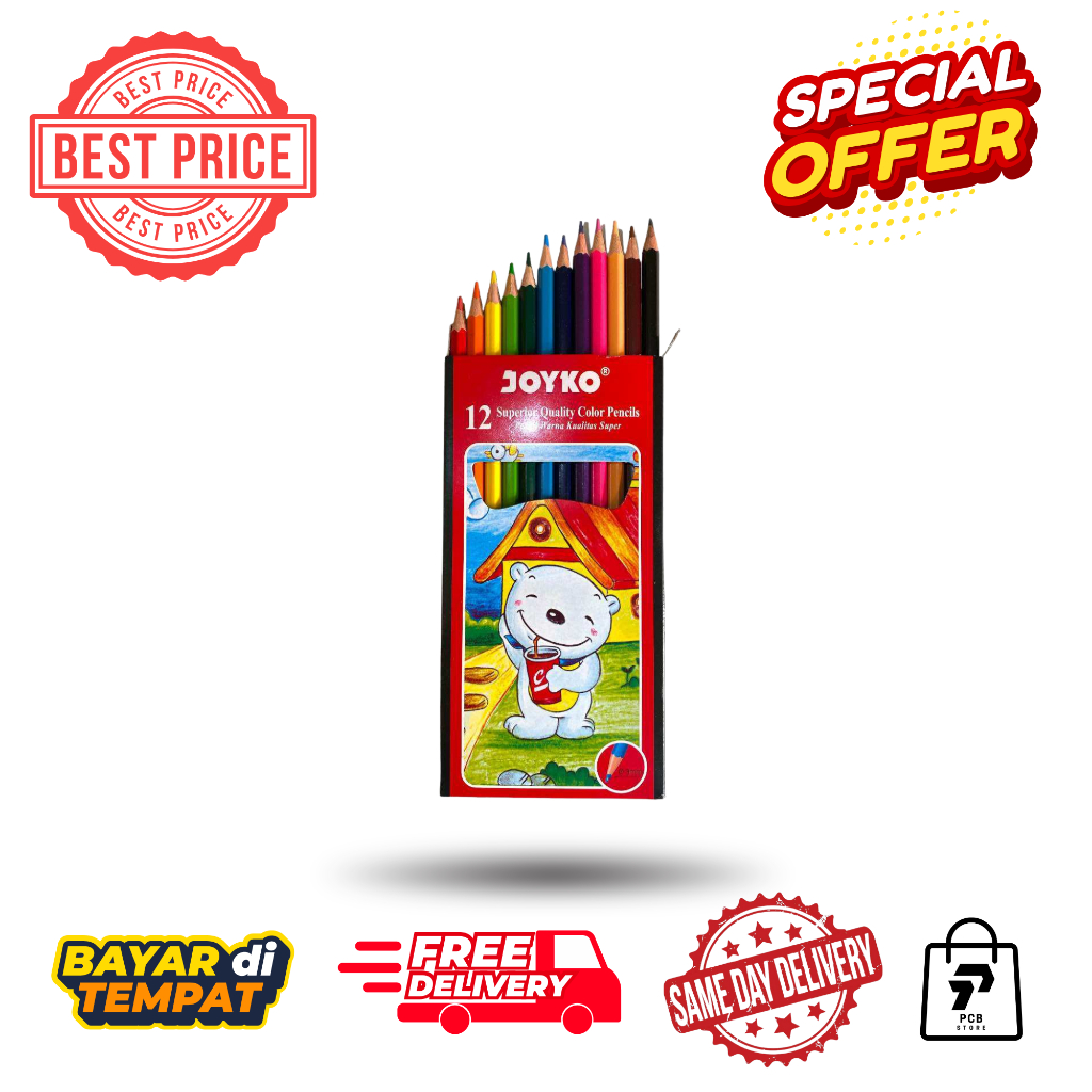 

Pensil Warna Joyko CP-12PB – 12 Warna Panjang | Untuk Mewarnai Anak TK SD & Kegiatan Mewarnai