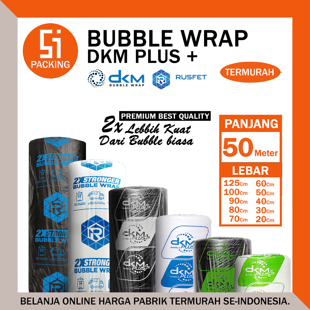 

Plastik Bubble Wrap 125cm X 50m Dkm Plus Bubblewrap Premium Roll