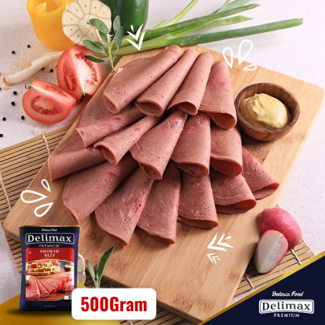 

DELIMAX Smoked Smoke Beef - Daging Asap Bulat 200gr 500g - Kheiza Frozen