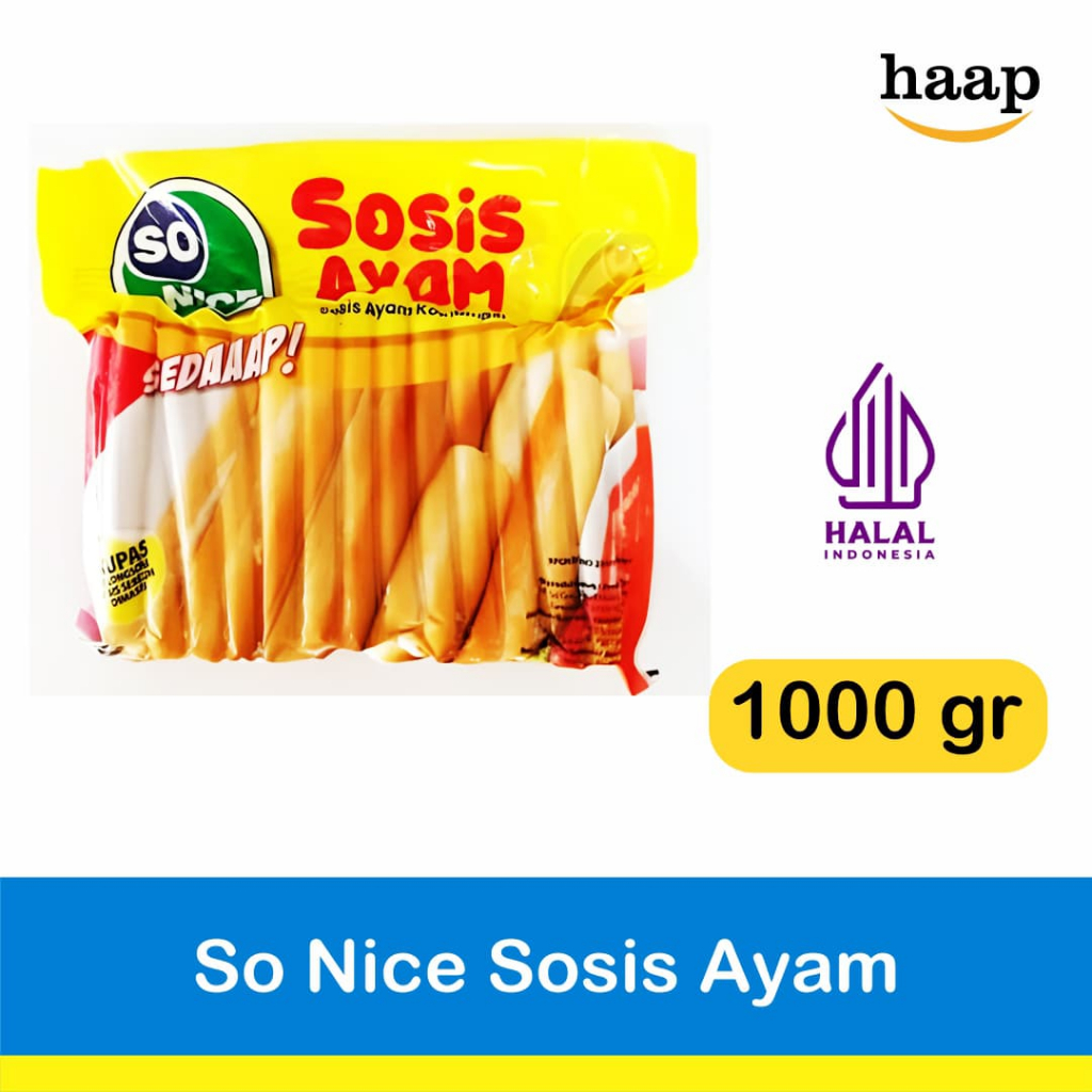 

So Nice Sosis Ayam 1kg / Sonice Sosis isi 40 pcs