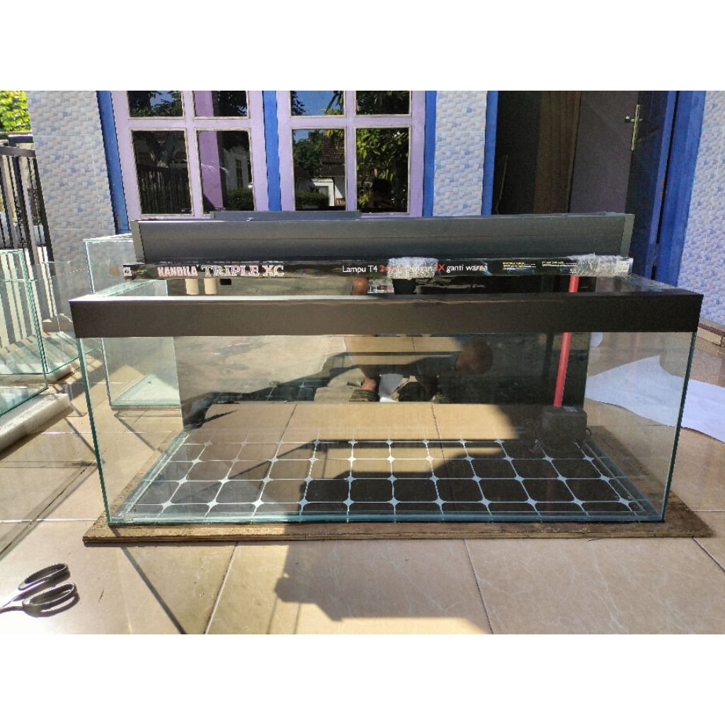 NOTA Akuarium fulset kaca 5mm 100x40x40 + talang pvc
