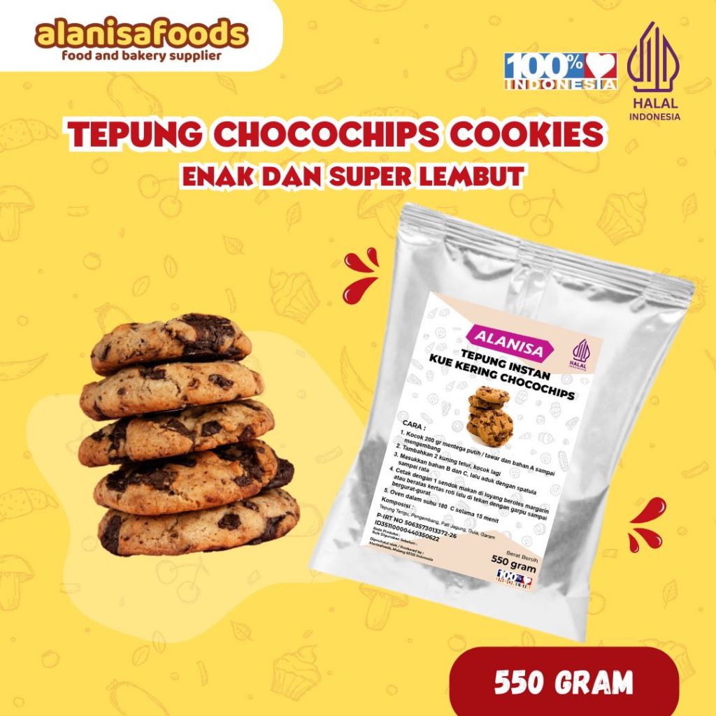 

Tepung Instan Chocochips Cookies 550gr