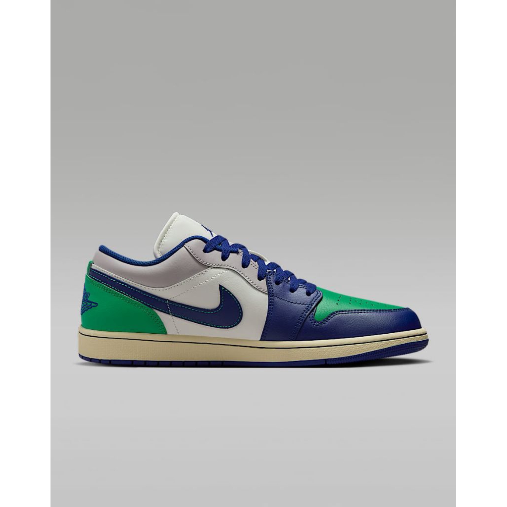 Nike Air Jordan 1 Low Sneakers Sail Stadium GreenDeep Royal Blue Original