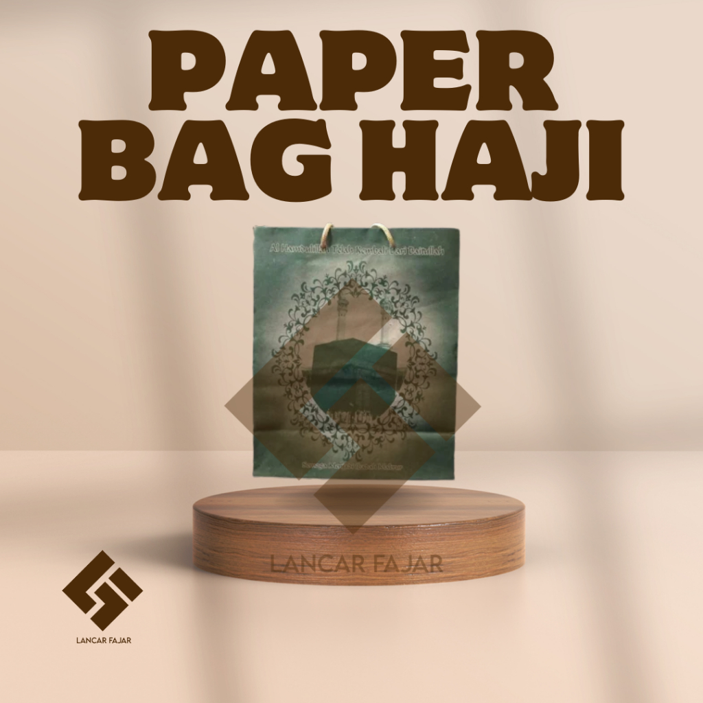 

[12 biji] paper bag haji tanggung ukuran 20 x 9 x 25 paperbag goodie bag kraft warna hijau paper bag haji umroh