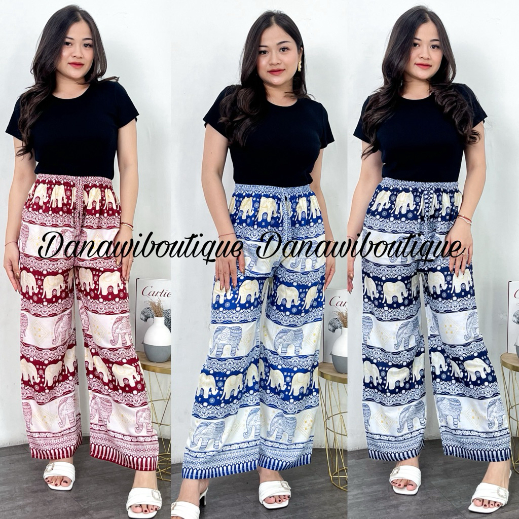 Celana Kulot Gajah Wanita  Bahan Rayon Premium Adem
