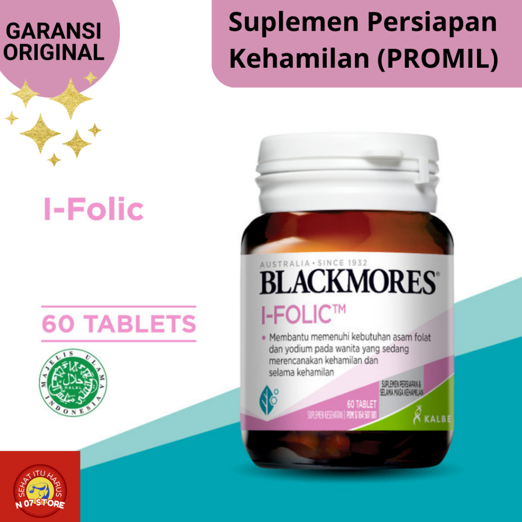 Blackmores i-Folic – Suplemen Asam Folat & Yodium untuk Persiapan Kehamilan Promil & Ibu Hamil