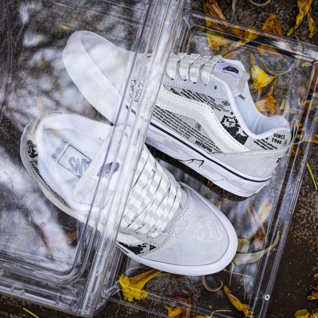 Sepatu Vans Knu Skool x Hirono Light Grey Sneakers