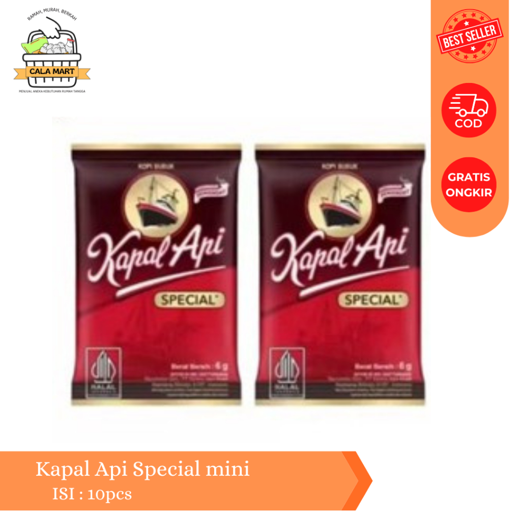 

(10 pcs) Kopi Kapal Api Special mini tanpa gula 6gr - Kopi Kapal api saset