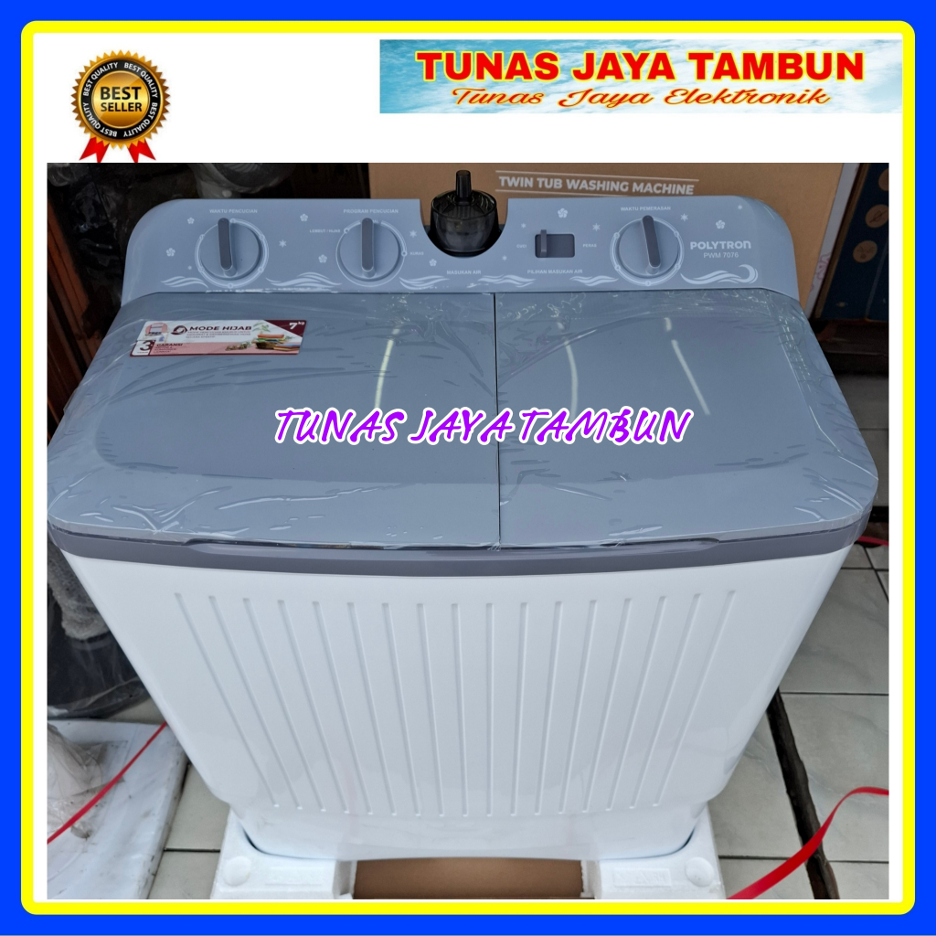 MESIN CUCI POLYTRON PWM 7076 / MESIN CUCI POLYTRON 2 TABUNG 7KG / POLYTRON PWM-7076 MESIN CUCI 7 KG