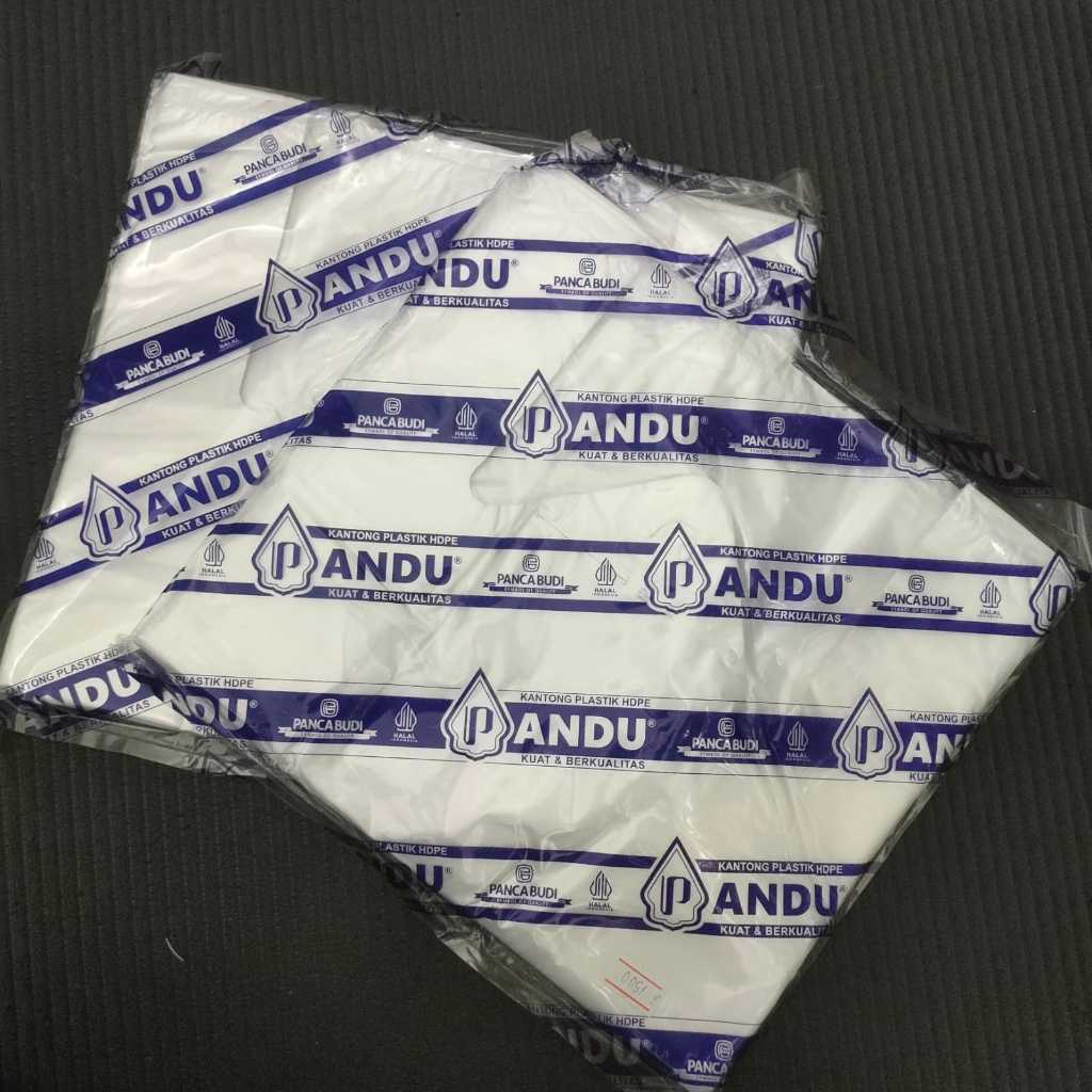 Kantong Plastik/Kresek Bening Panjang HDPE Merk PANDU Tanggung Ukuran 24