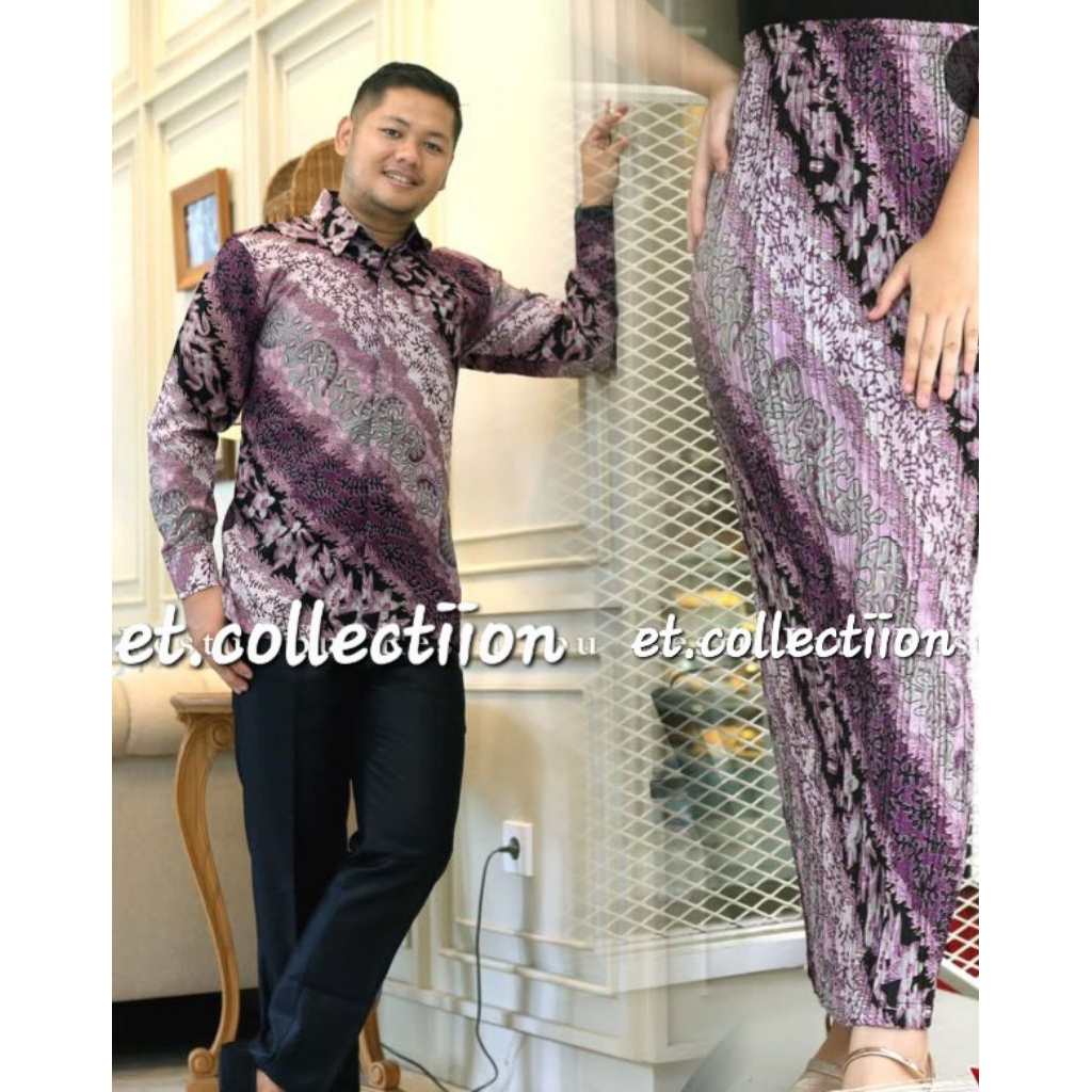 Batik Couple lengan panjang  dan rok buat acara lamaran dan pesta