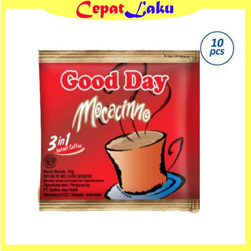 

Good Day Mocacinno 3 In 1 Minuman Kopi 10 pcs