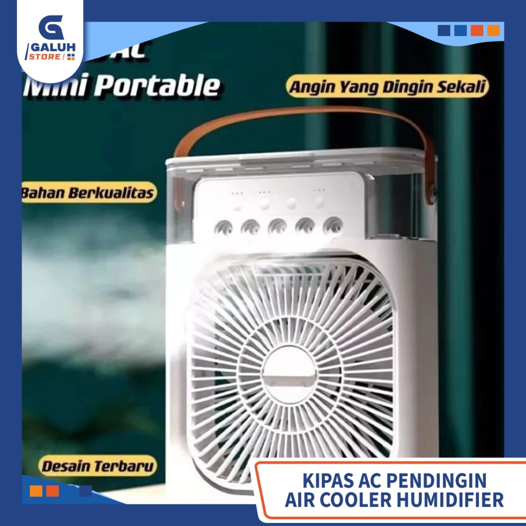 Kipas Angin AC Mini Portable USB | Air Cooler Fan Humidifier Bisa Pakai Es Batu Untuk Mobil & Ruang