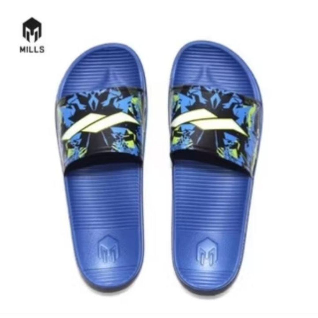 Mills –VULCAN SLIDES- BIRU- Sepatu lari /Running /Trail Run / Basket /BTS Futsal Football Casual Jer