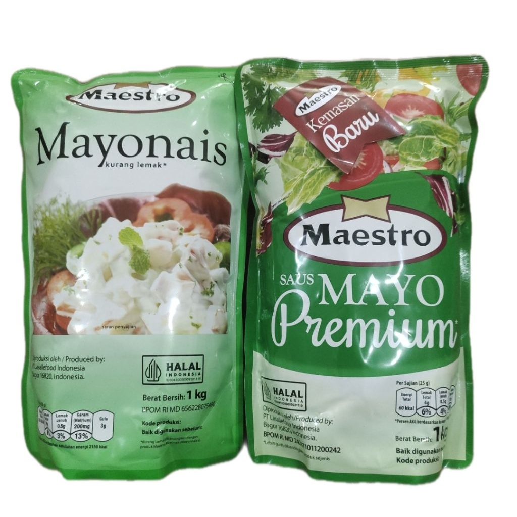 

Mayonaise Kurang Lemak / Saus Mayo Premium 1kg - MAESTRO