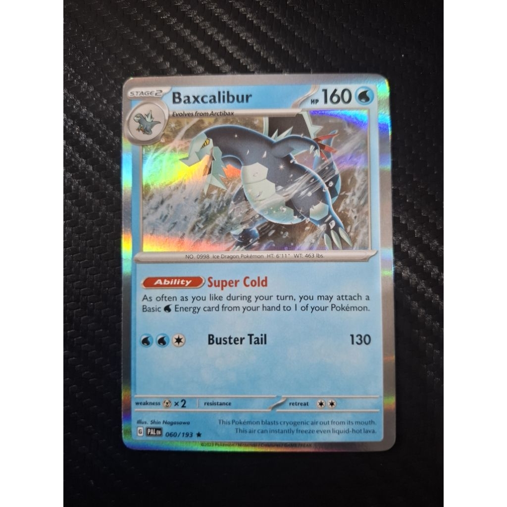 kartu pokemon original holo rare baxcalibur pal 060/193