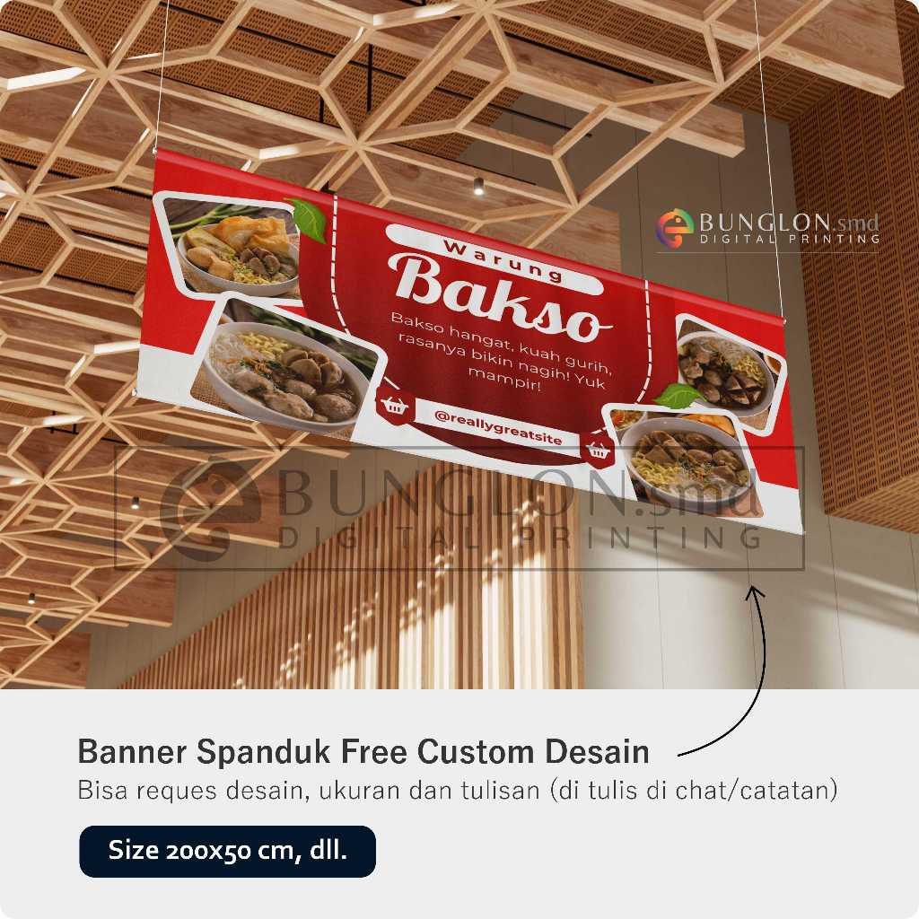 Banner Spanduk Warung Bakso Free Custom Desain