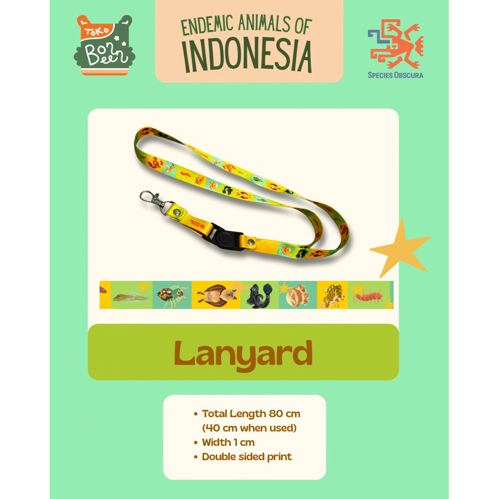 

[Toko Bonbeen x Species Obscura] Lanyard Endemic Species of Indonesia tali lanyard