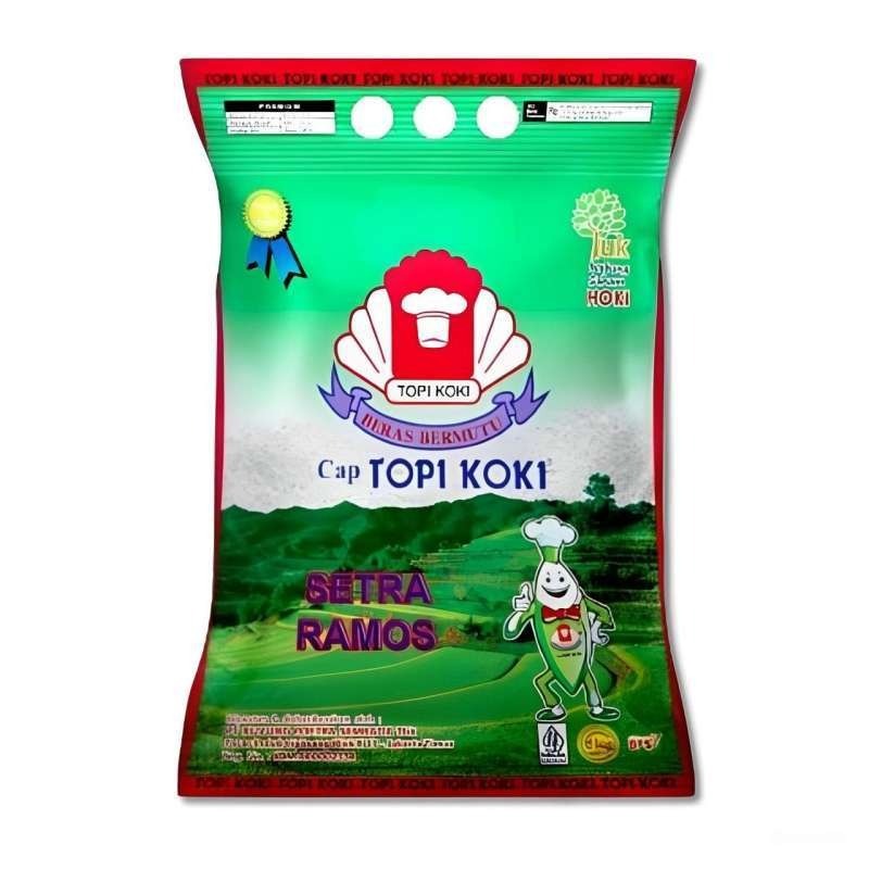 

[oddsolshop] pekanbaru/Beras 5KG Cap Topi Koki Setra Ramos Bahan Pokok Nasi Putih