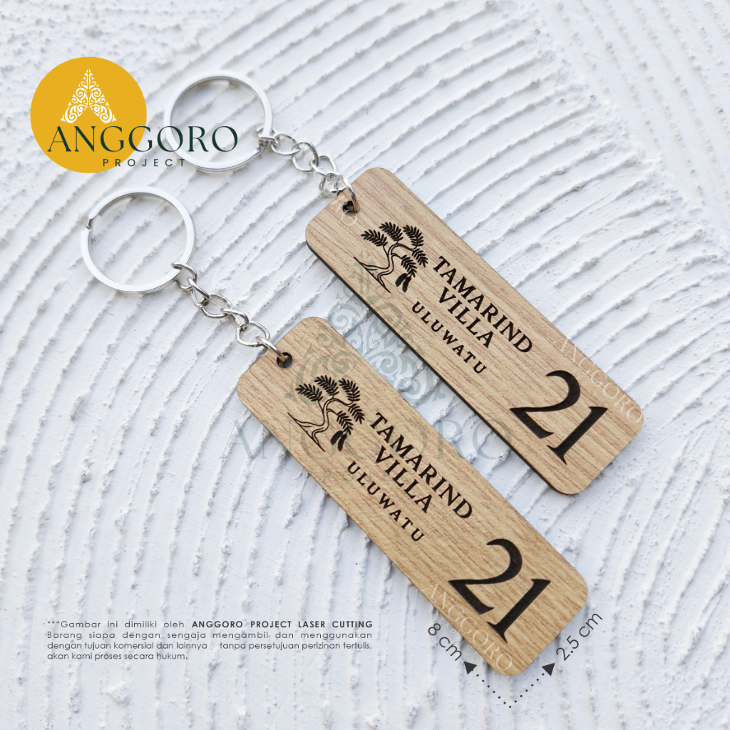 Gantungan Kunci Kayu Hotel / Guest House / Kost / Penginapan / Ganci Loker Ganci Murah