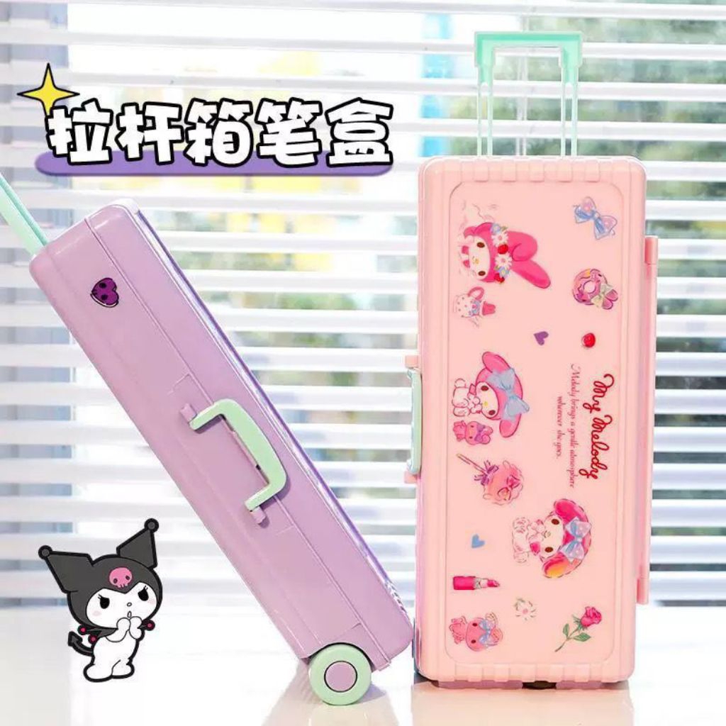 

【COD】Kotak Alat Tulis Berbentuk Kotak Troli Lucu dengan Stiker Sanrio Lapisan Ganda Kotak Pensil Plastik Kapasitas Besar Hadiah Alat Tulis Siswa Redy warna ping/ungu/biru/hijau
