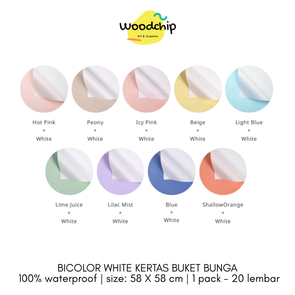 

[LEMBAR] BICOLOR WHITE CELLOPHANE (BCL-04) | KERTAS BUKET BUNGA BOUQUET KERTAS KADO WRAPPING PAPER SAMPUL BUKU