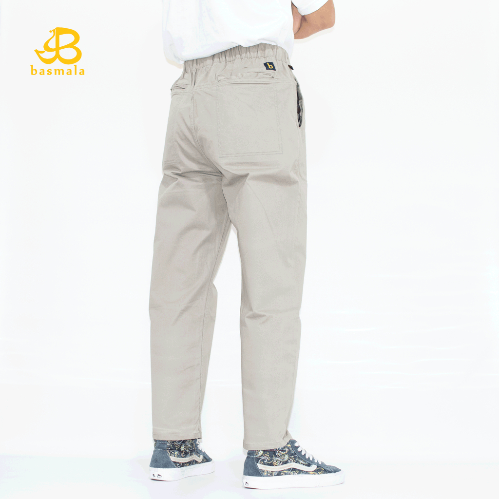 BASMALA - Celana Cingkrang Pria Muslim Celana Sirwal Pria Premium Bahan Twill Stretch Chino Pants