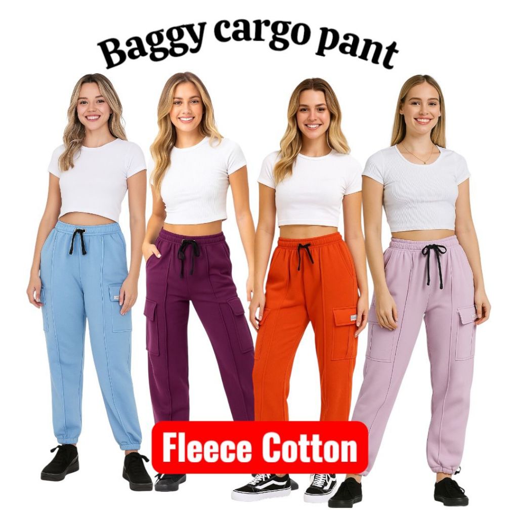 celana cargo wanita| Cargo wanita| cargo fleece katun|Cargo