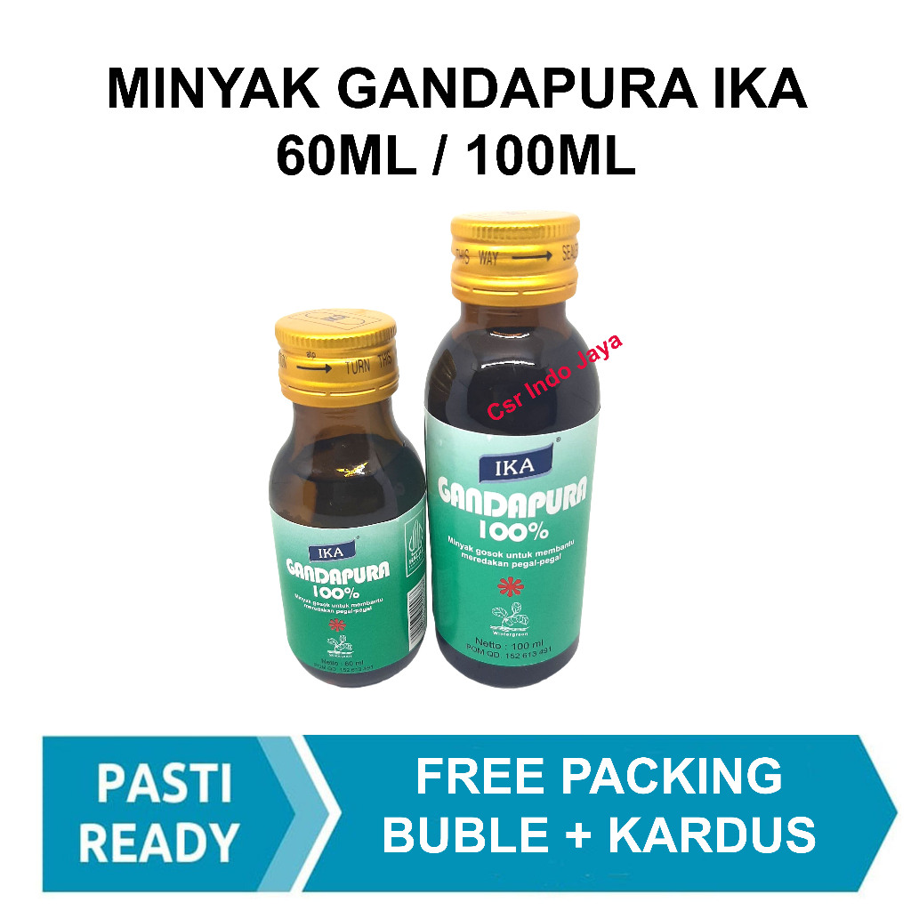 Minyak Gandapura Asli Ika Isi 60 / 100 Ml Urut Gosok Murni 100% BPOM