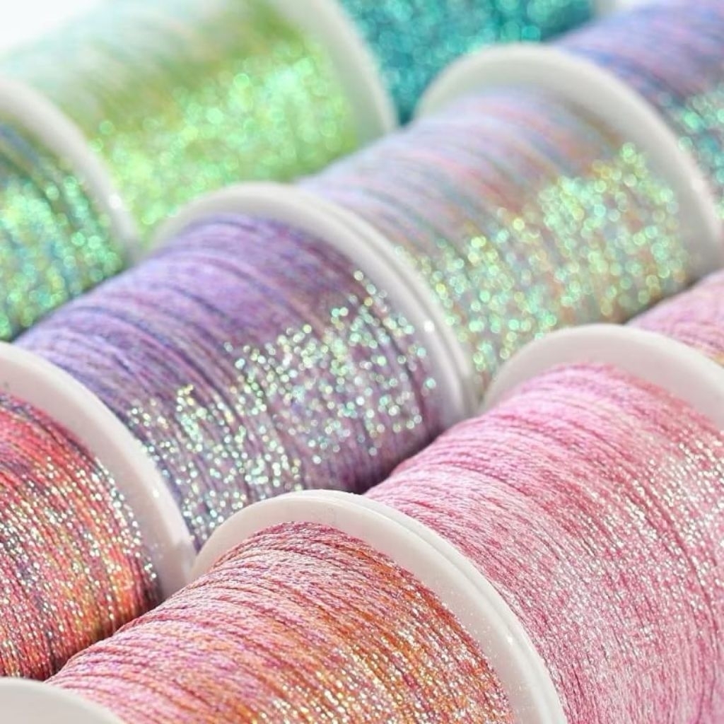 5 Meter Tali Shine string ll Tali Giok Metalik 0.8mm ll Tali Giok Gliter Shambala